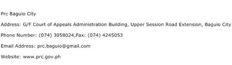 prc baguio contact number